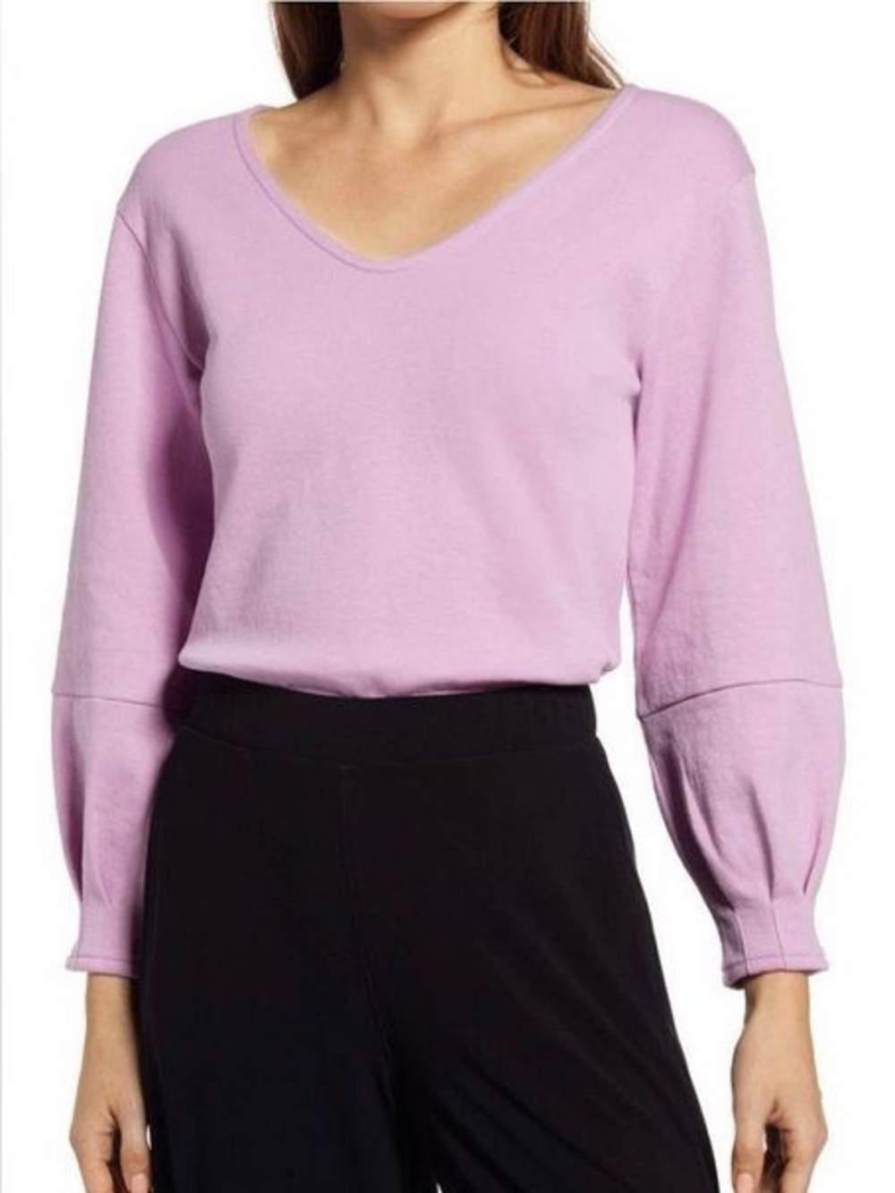 Halogen Long Sleeve V-neck Bow Sweater Size Small